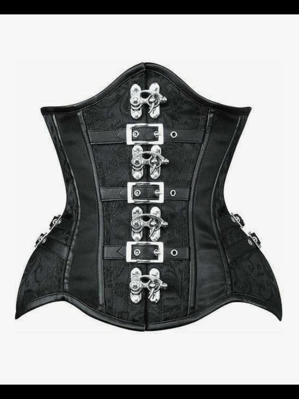 Daisy Corsets Black Underbust Corset with Silver Buckle Detailing